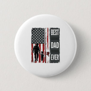 Badge Rond 5 Cm Meilleur Papa Jamais Drapeau de Pêche Design Vecto
