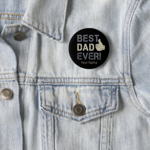 Badge Rond 5 Cm Meilleur papa jamais pour la Fête des pères Vintag