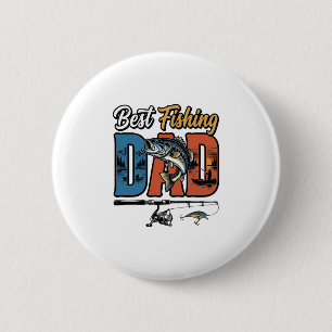 Badge Rond 5 Cm Meilleur Papa Pêche Gravure Vintage Design de T-sh