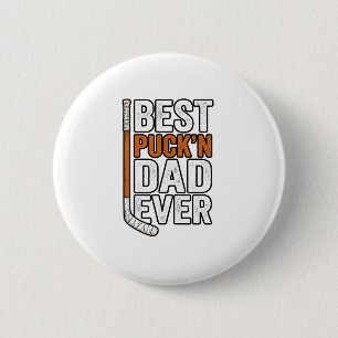 Badge Rond 5 Cm Meilleur père de hockey Puck'n Papa Vector Design_