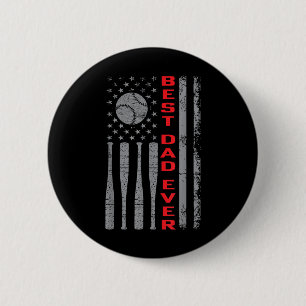 Badge Rond 5 Cm Meilleur Père Jamais Fan De Baseball Avec Drapeau