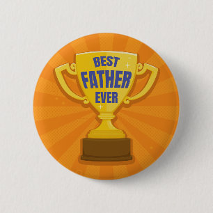 Badge Rond 5 Cm Meilleur Père Jamais Retro Trophy Cup pour papa, p