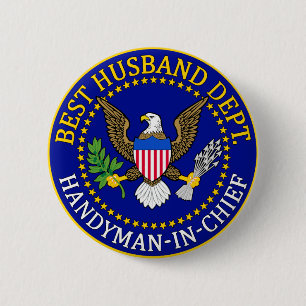Badge Rond 5 Cm Meilleur phoque officiel de département de mari