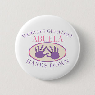 Badge Rond 5 Cm Meilleur T-shirt Abuela Haut la Main