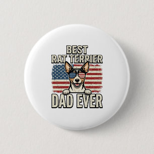 Badge Rond 5 Cm Meilleur T-shirt pour chien patriote de Rat Terrie