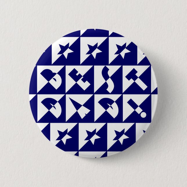 Badge Rond 5 Cm Meilleur texte sauvage papa en bleu (Devant)