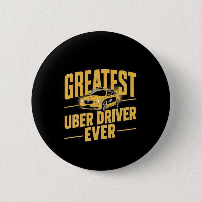 Badge Rond 5 Cm Meilleur Uber Driver Jamais Uber Driver Funny 1 (Devant)
