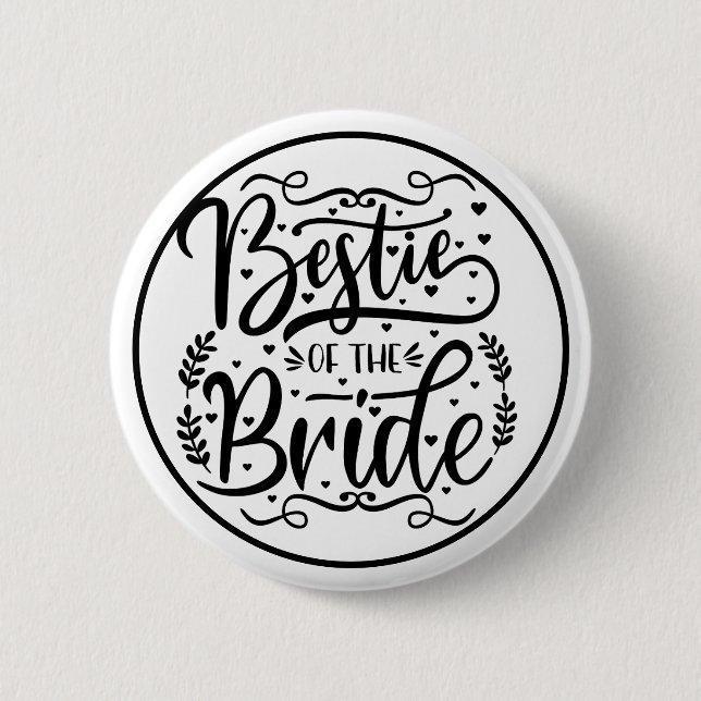 Badge Rond 5 Cm Meilleure amie de la mariée en écriture élégante  (Devant)