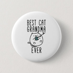 Badge Rond 5 Cm Meilleure grand-mère de chat de tous les temps