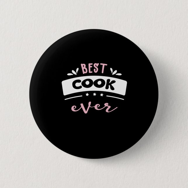Badge Rond 5 Cm Meilleure idée cadeau Cook Ever (Devant)