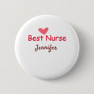 Badge Rond 5 Cm Meilleure infirmière jamais ajouter nom texte hôpi