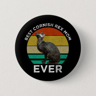 Badge Rond 5 Cm Meilleure maman Cornish Rex de tous les temps