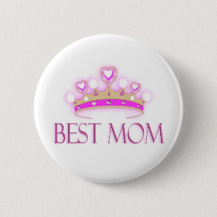 Badge Rond 5 Cm Meilleure maman couronne