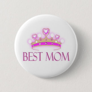 Badge Rond 5 Cm Meilleure maman couronne