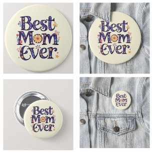 Badge Rond 5 Cm Meilleure Maman de Tous les Temps Fête des Mères