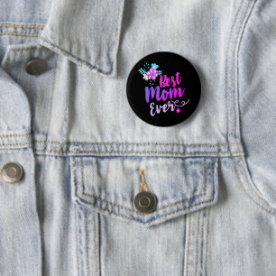 Badge Rond 5 Cm Meilleure Maman Florale