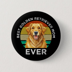 Badge Rond 5 Cm Meilleure maman Golden Retriever de tous les temps