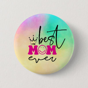 Badge Rond 5 Cm Meilleure maman jamais la fête des mères Design-63