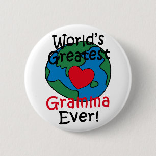 Badge Rond 5 Cm Meilleure Mémé du Monde Cœur