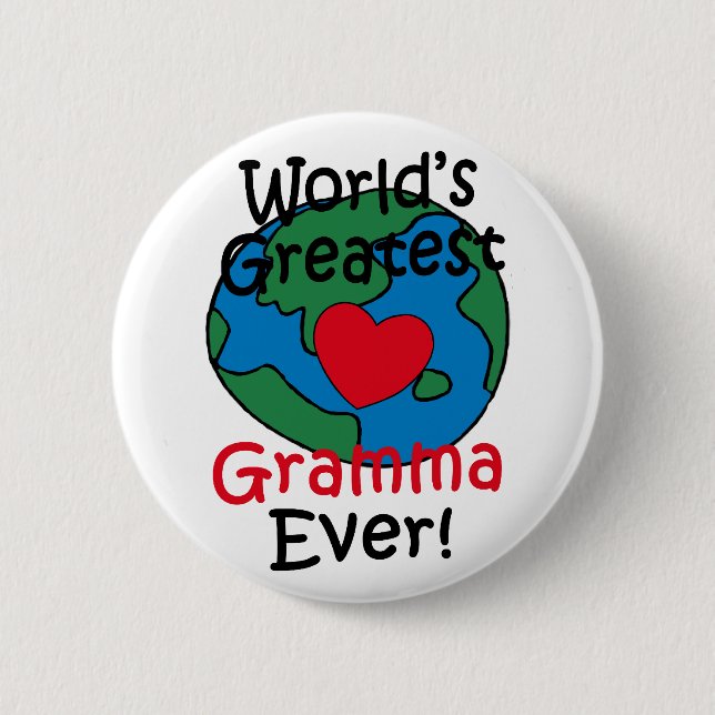 Badge Rond 5 Cm Meilleure Mémé du Monde Cœur (Devant)