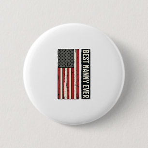 Badge Rond 5 Cm Meilleure Nounou Patriote Vintage Drapeau Chemise