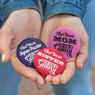 Badge Rond 5 Cm Meilleure Soeur dans la galaxie mondiale trophée p