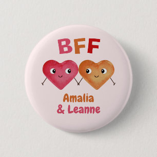 Badge Rond 5 Cm Meilleures amies pour toujours BFF cœur mignon cou