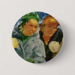 Badge Rond 5 Cm Meilleures amies vintage ! Femmes élégantes et sty