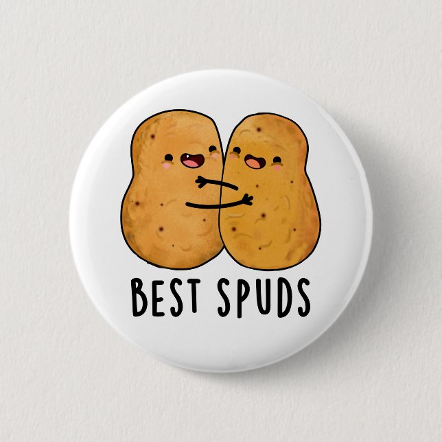 Badge Rond 5 Cm Meilleurs Puds Amusant Best Buddies Pomme de terre (Devant)