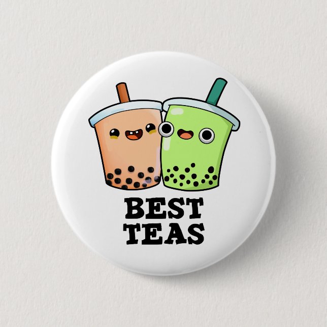 Badge Rond 5 Cm Meilleurs Thés Drôle Besties Boba Tea PUn (Devant)