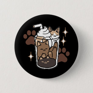 Badge Rond 5 Cm Mélange Purr-Fect : Conception de café pour le caf