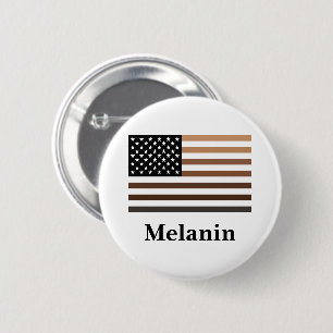 Badge Rond 5 Cm Melanin USA Drapeau Afrique-Amérique Noire