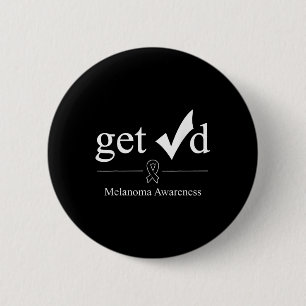 Badge Rond 5 Cm Melanoma Black Awareness Ribbon Tee Get Checked