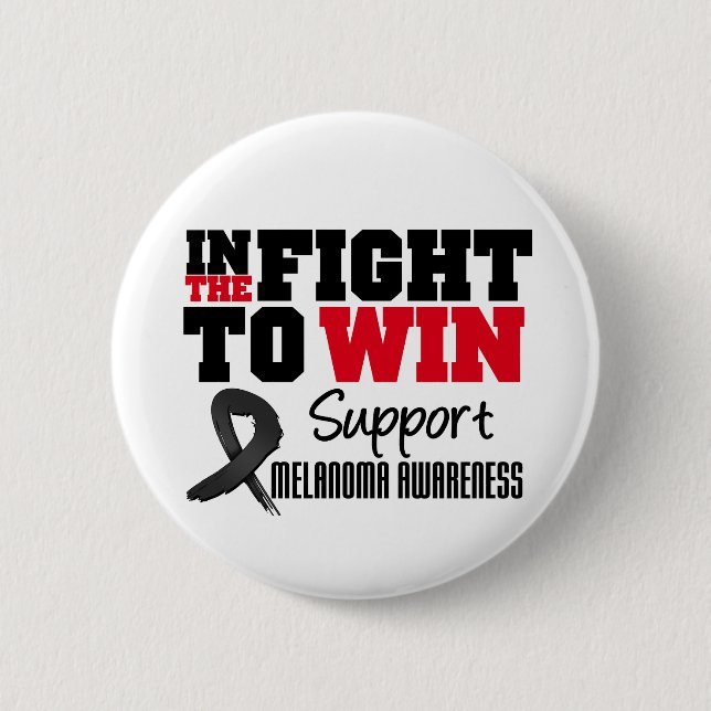 Badge Rond 5 Cm Melanoma Dans La Lutte Pour Gagner (Devant)