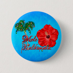Badge Rond 5 Cm Mele Kalikimaka