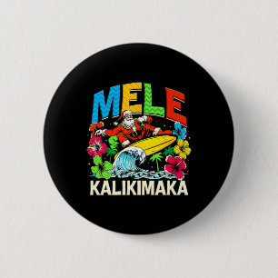 Badge Rond 5 Cm Mele Kalikimaka Noël Noël Noël Père Noël été Hawai