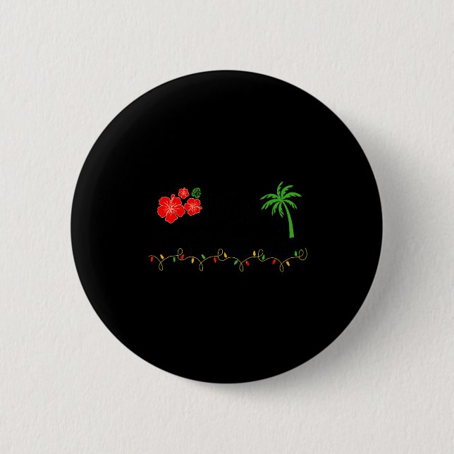 Badge Rond 5 Cm Mele Kalikimaka Trocal Christmas Hawaiian Xmas  (Devant)