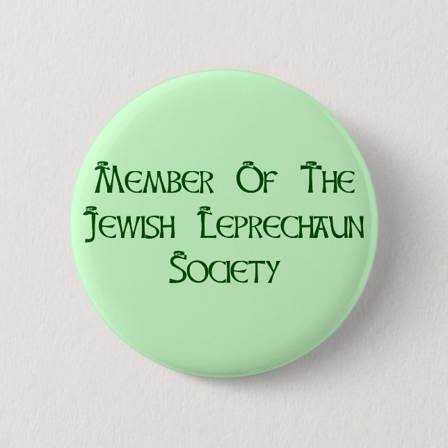 Badge Rond 5 Cm Membre De La Société Juive Leprechaun (Devant)