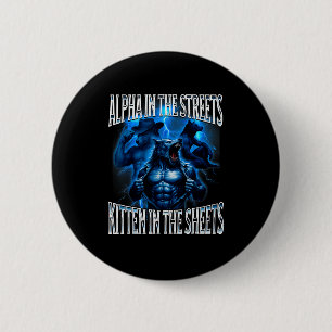 Badge Rond 5 Cm Mémé Alpha Dans Les Rues Chat Dans Les Draps Loup