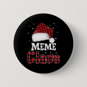 Badge Rond 5 Cm Mème Claus Noël Red Plaid Pajama Family Match