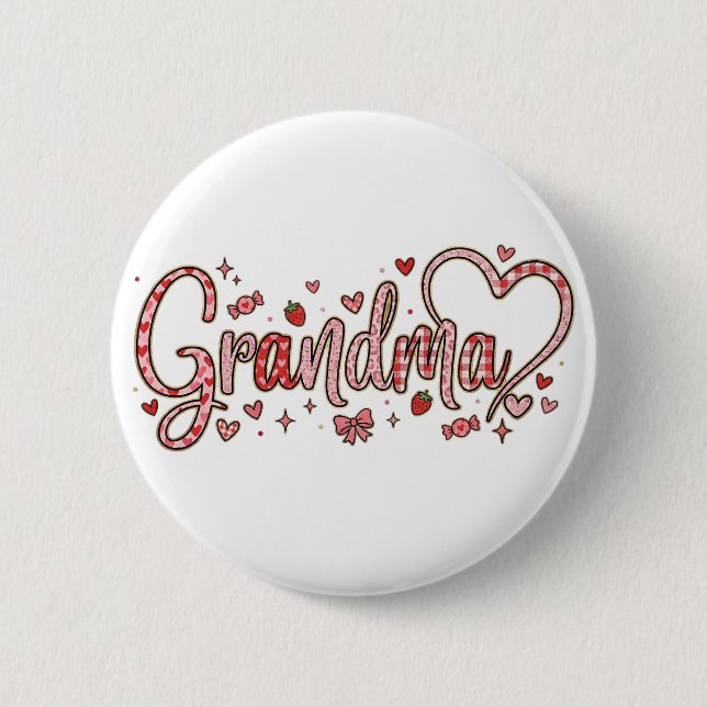 Badge Rond 5 Cm Mémé cute, fantaisiste et chaleureuse (Devant)