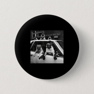 Badge Rond 5 Cm Mème de carlin drôle carlin gangster chien style d