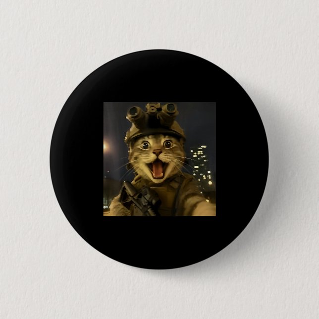 Badge Rond 5 Cm Mème de chat waactique  (Devant)