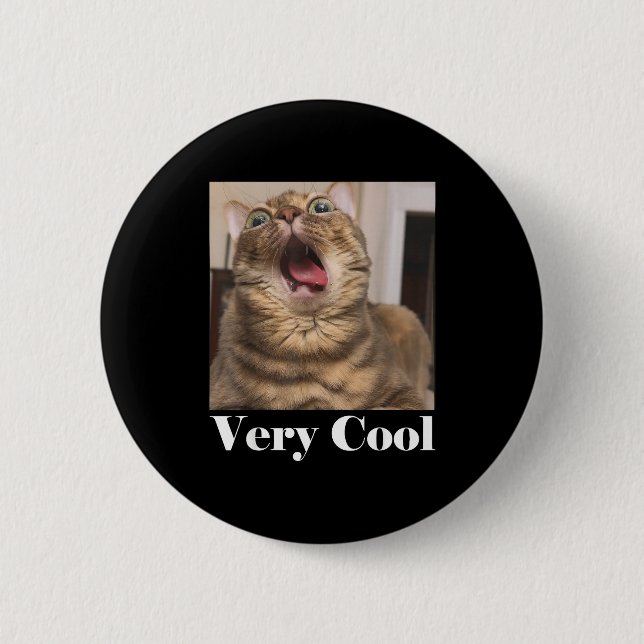 Badge Rond 5 Cm Mème de chats Graphique Humour de chat idiot Drôle (Devant)