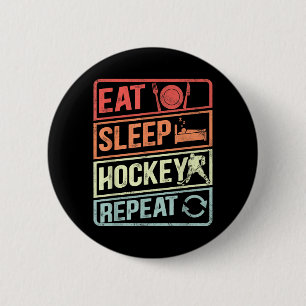 Badge Rond 5 Cm Mème de hockey de jour rétro Blague drôle de sport