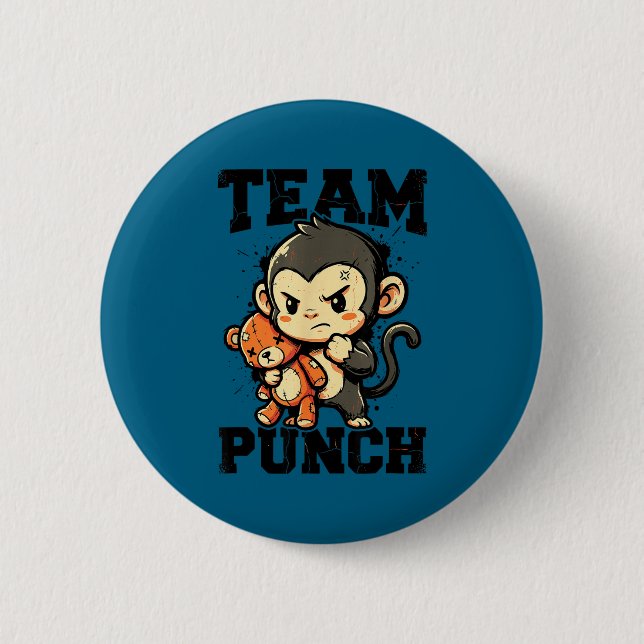 Badge Rond 5 Cm Mème de jouet en peluche de bébé singe robuste Tea (Devant)
