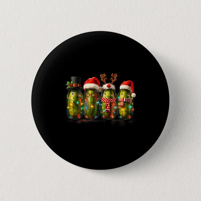 Badge Rond 5 Cm Mème de pot de Ckle festif Lumières de Noël Chapea (Devant)