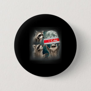 Badge Rond 5 Cm Mème de raton laveur 3 ratons laveurs hurlant à la