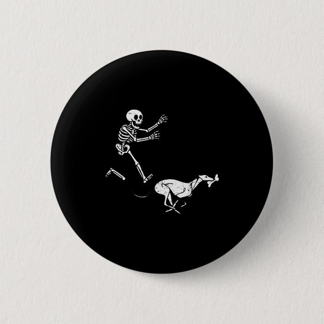 Badge Rond 5 Cm Mème drôle Greyhound en cours d'exécution squelett (Devant)