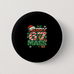 Badge Rond 5 Cm Mème drôle Joyeux 67 M Canne en bonbon de Noël Chi